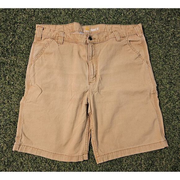 Carhartt Size 38 #102514-918 Relaxed Fit Cargo Cotton Short 9.5 Inch Inseam Tan - Picture 1 of 7